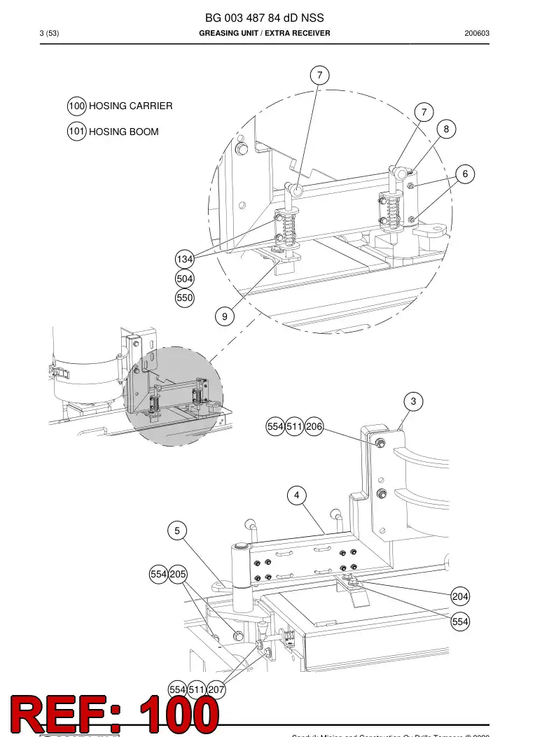 BG00369118b BG 003 691 18b Hosing Set - Sandvik Technical Drawing