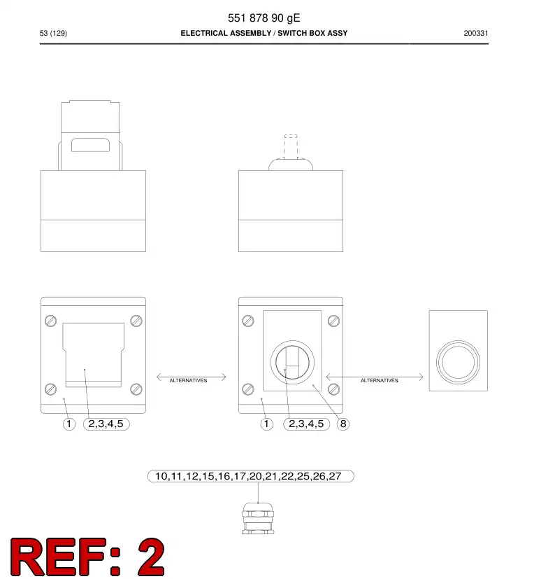 BG00369126a BG 003 691 26a Light, Led - Sandvik Technical Drawing