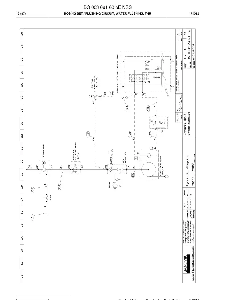 BG00369160b BG 003 691 60b Hosing Set - Sandvik Technical Drawing