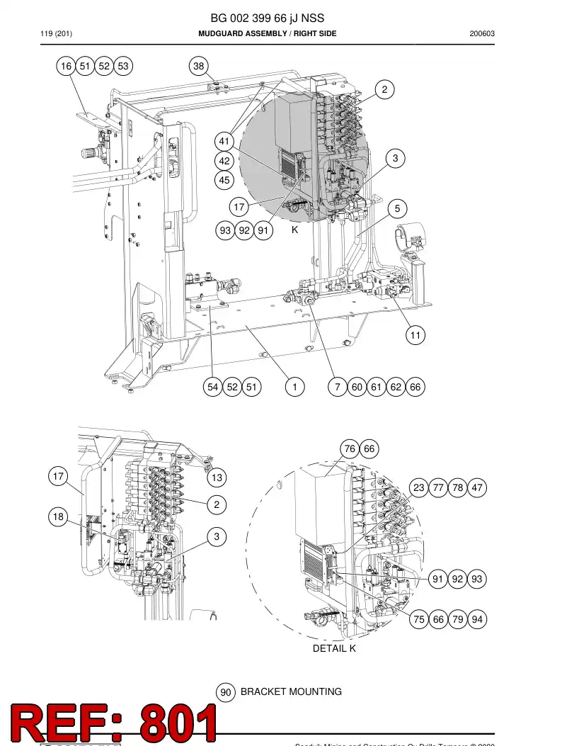 BG00369172e BG 003 691 72e Hose Set - Sandvik Technical Drawing