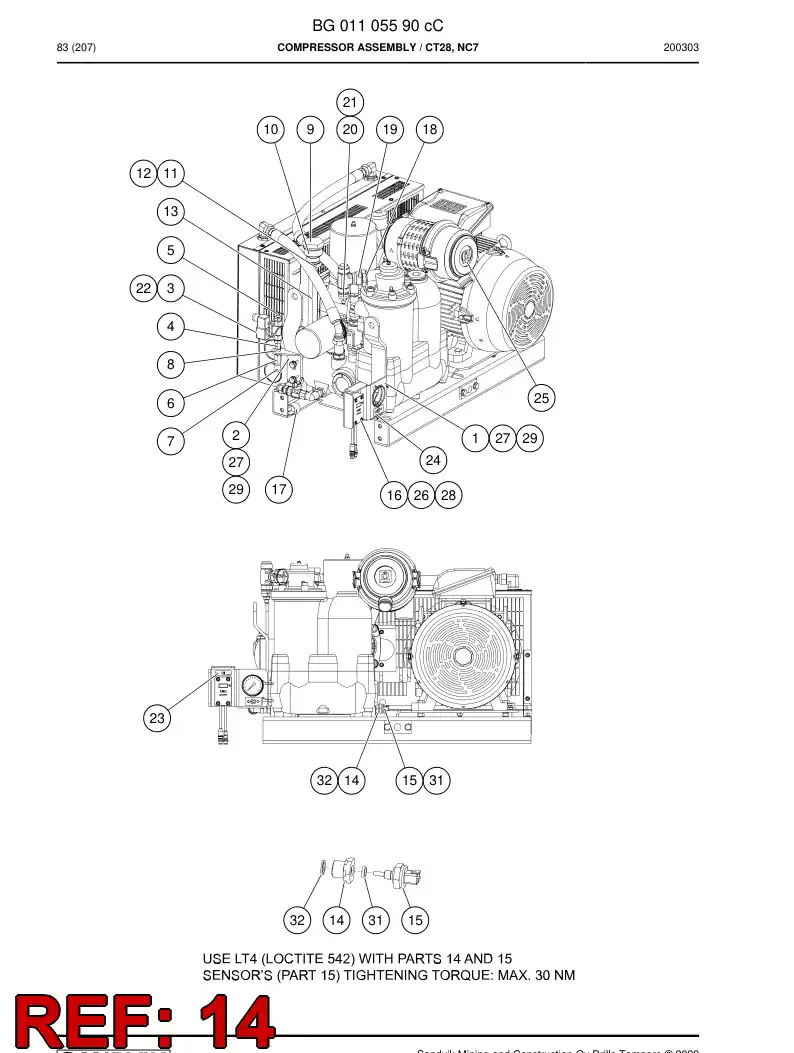 BG00369283a BG 003 692 83a REDUCER ADAPTER - Sandvik Technical Drawing
