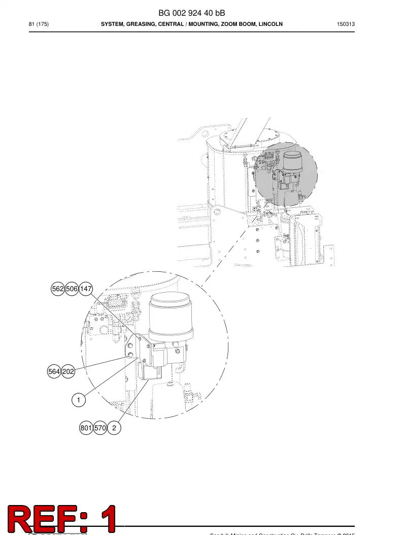 BG00369294a BG 003 692 94a Bracket - Sandvik Technical Drawing