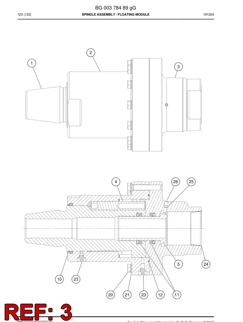 BG00369297e BG 003 692 97e Flange - Sandvik Technical Drawing