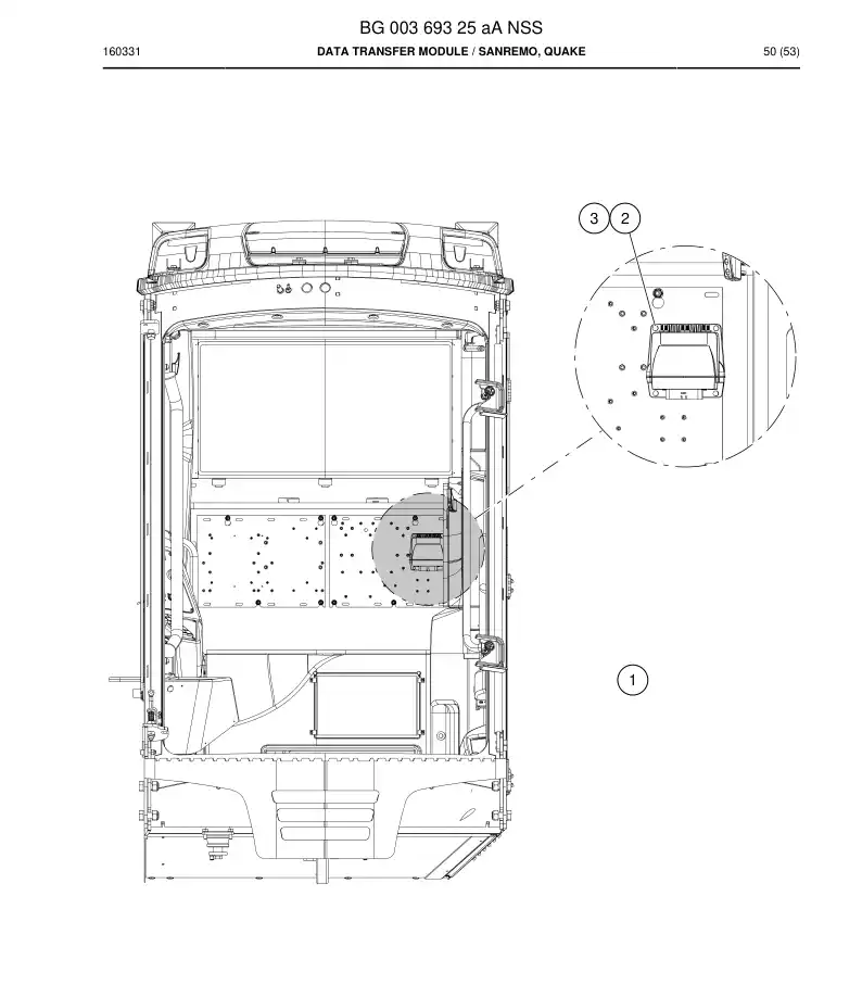 BG00369325a BG 003 693 25a Data Transfer Module - Sandvik Technical Drawing