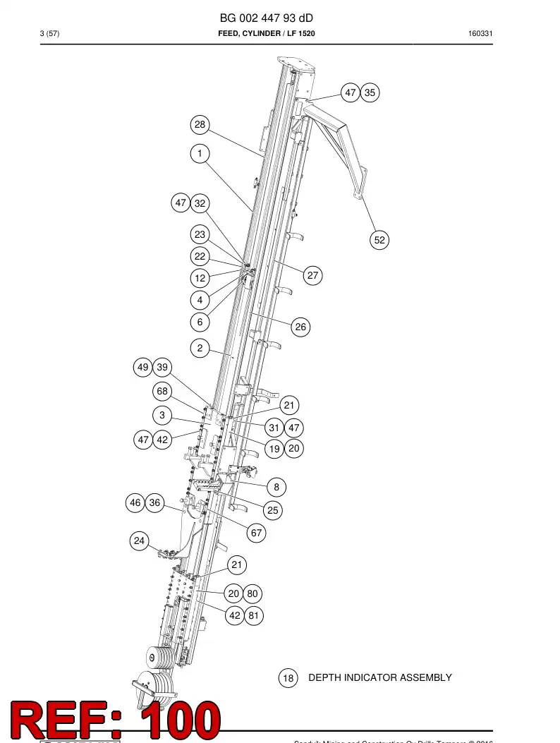 BG00369446b BG 003 694 46b Hosing Set - Sandvik Technical Drawing