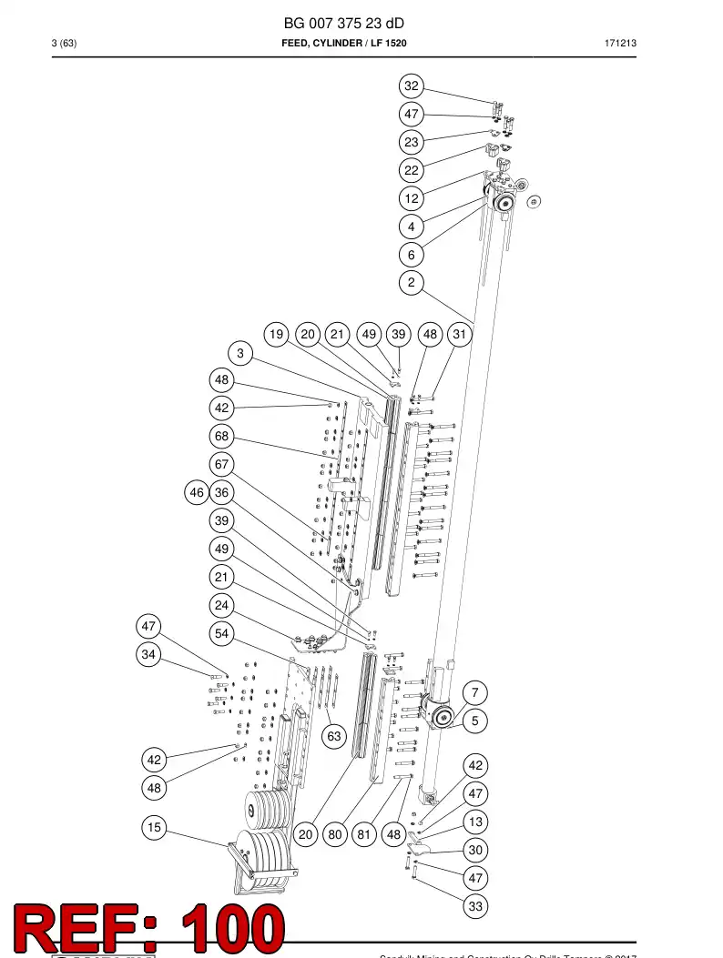 BG00369446c BG 003 694 46c Hosing Set - Sandvik Technical Drawing