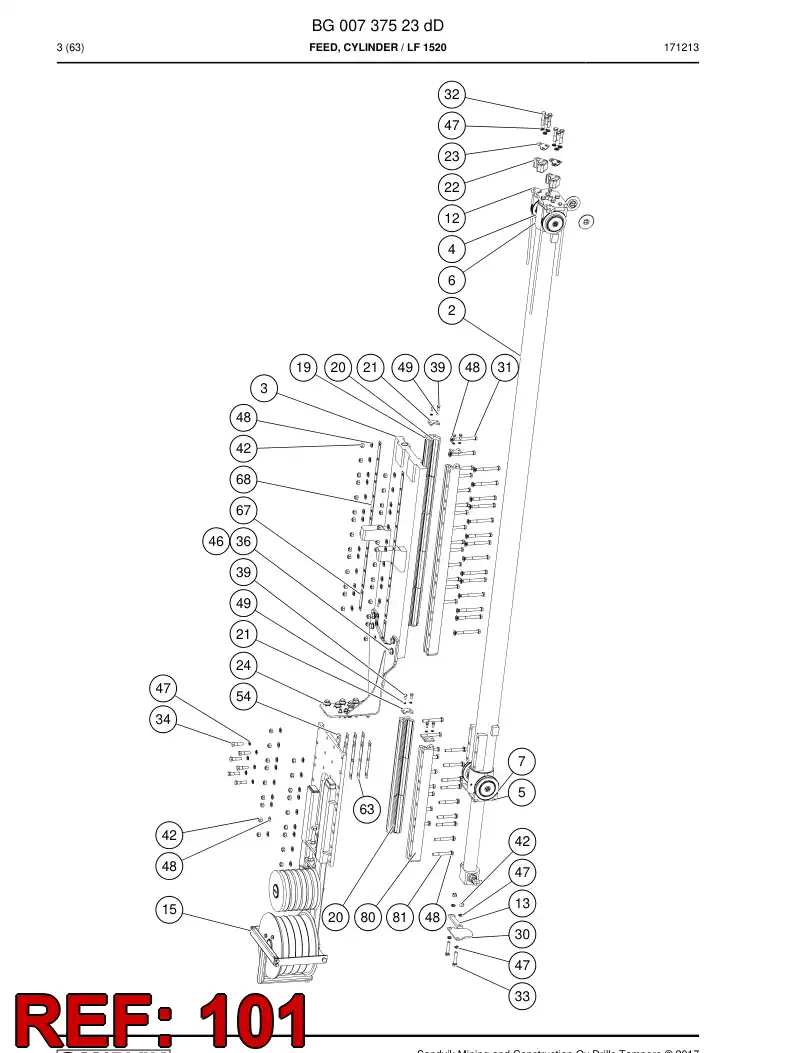 BG00369452c BG 003 694 52c Hosing Set - Sandvik Technical Drawing