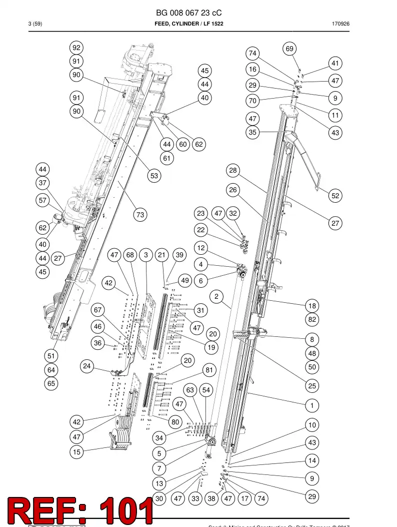 BG00369467c BG 003 694 67c Hosing Set - Sandvik Technical Drawing
