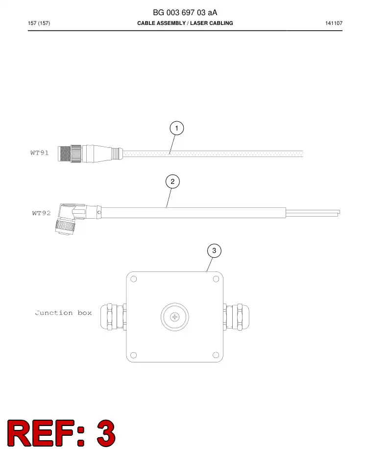 BG00369713a BG 003 697 13a Junction Box Assembly - Sandvik Technical Drawing