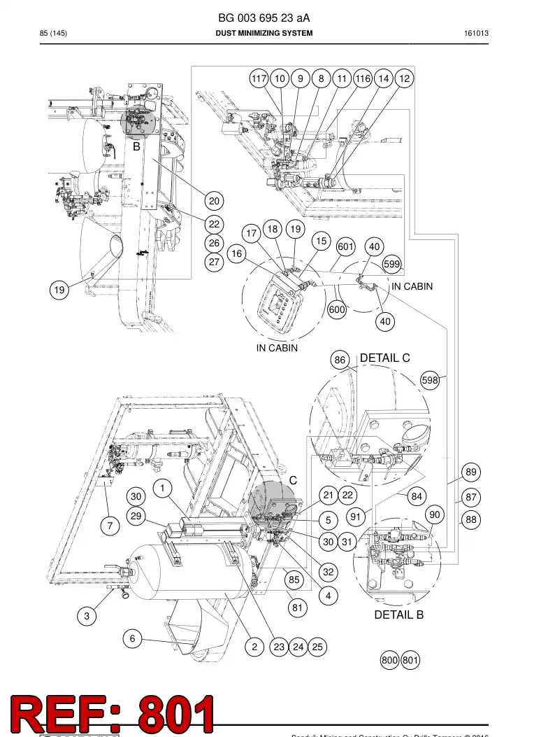 BG00369751a BG 003 697 51a Hose set - Sandvik Technical Drawing