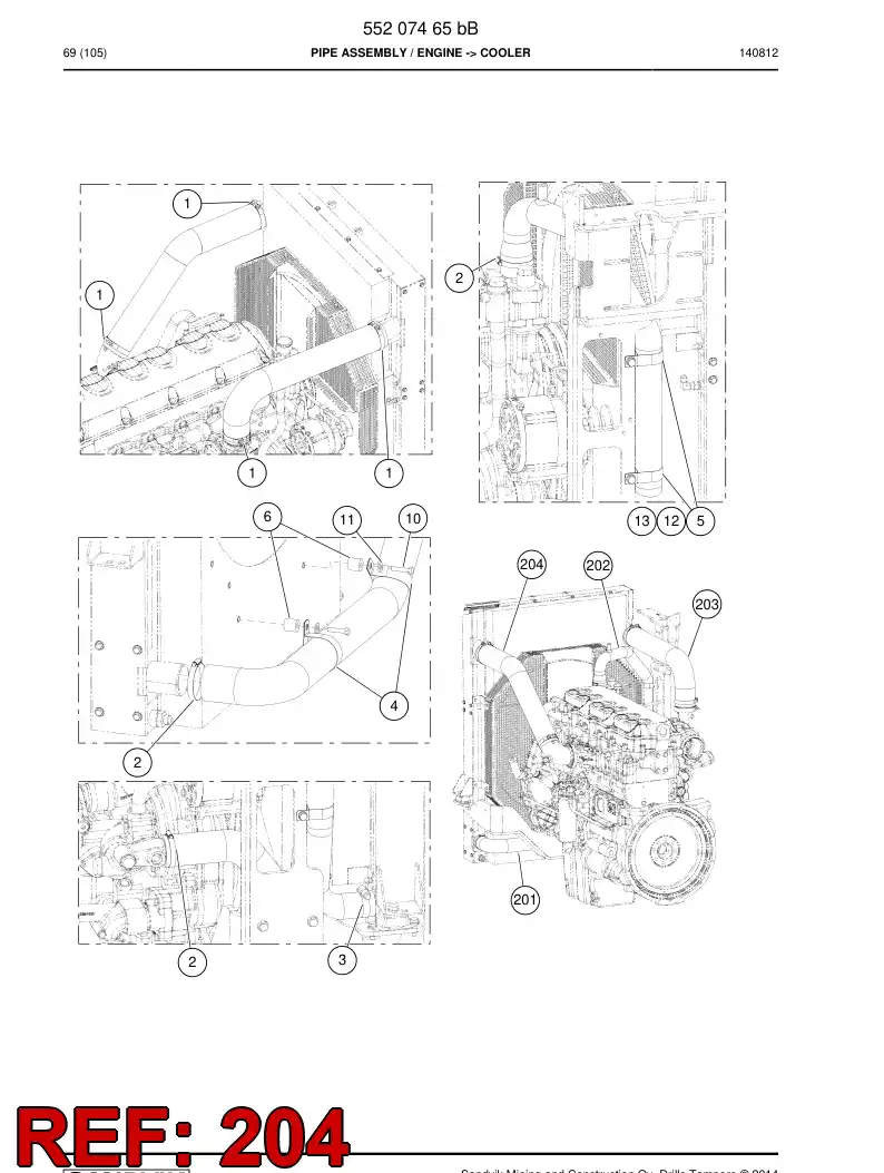 BG00370007a BG 003 700 07a Pipe, Pressure - Sandvik Technical Drawing