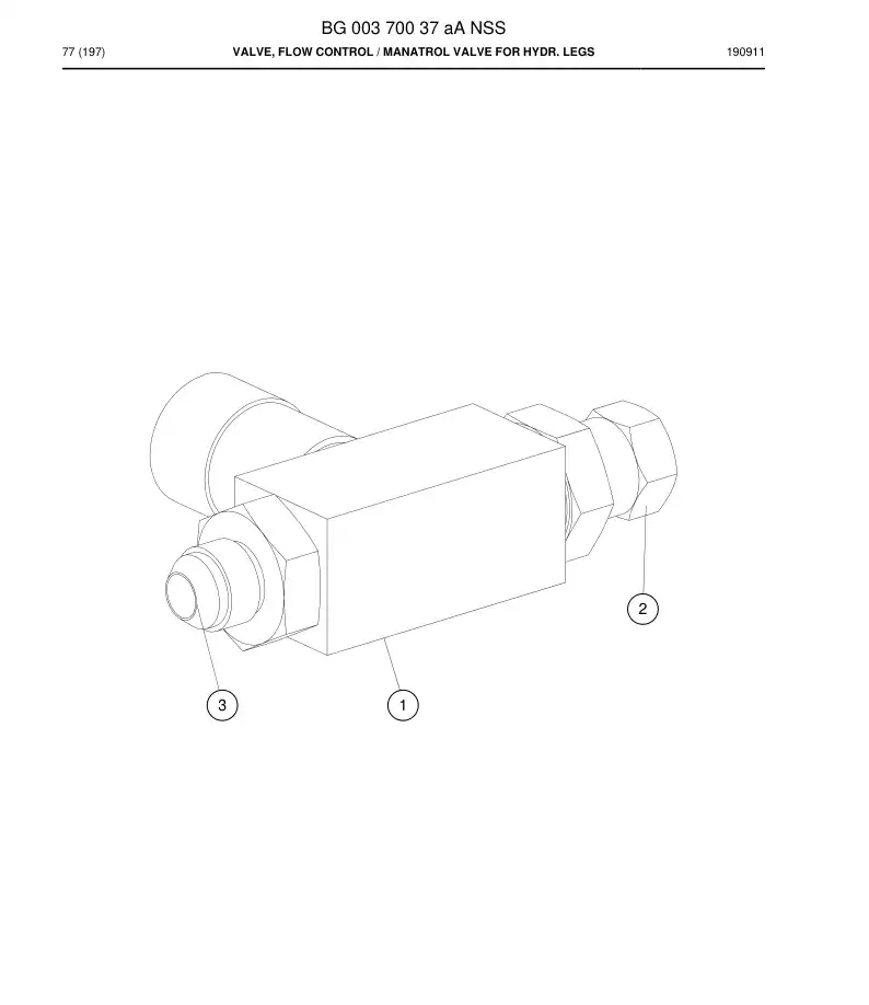 BG00370037a BG 003 700 37a Valve, Flow Control - Sandvik Technical Drawing