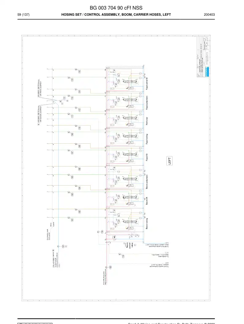 BG00370490c BG 003 704 90c Hosing Set - Sandvik Technical Drawing