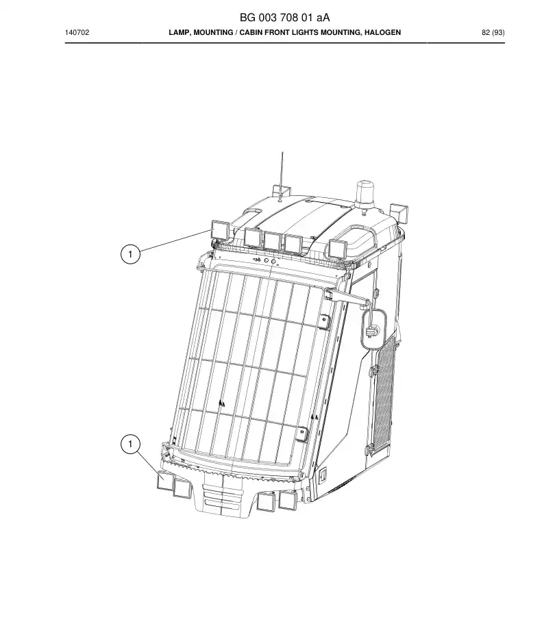 BG00370801a BG 003 708 01a Lamp, Mounting - Sandvik Technical Drawing