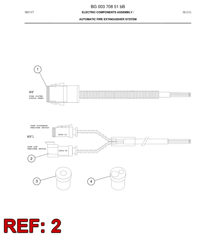 BG00370870b BG 003 708 70b Cable Assembly - Sandvik Technical Drawing
