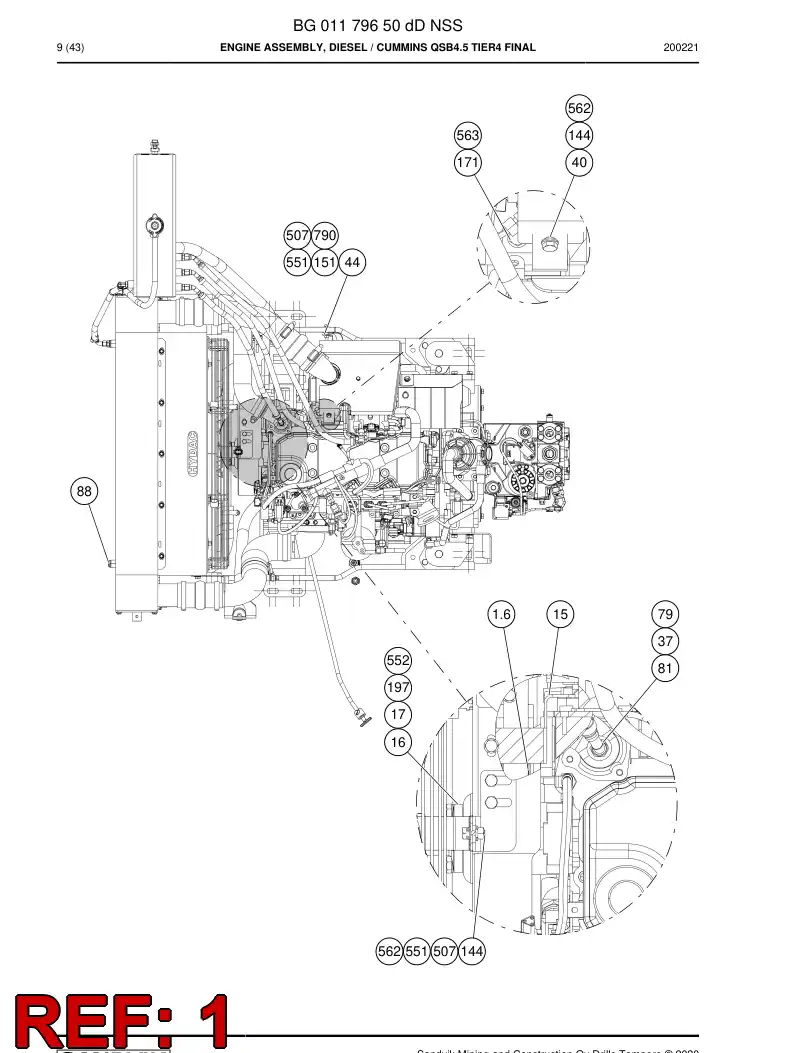 BG00371156b BG 003 711 56b Filter, fuel - Sandvik Technical Drawing