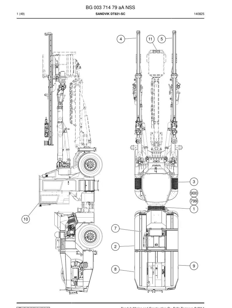 BG00371479a BG 003 714 79a Sandvik DT821-SC - Sandvik Technical Drawing