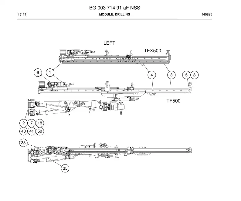 BG00371491a BG 003 714 91a Module, Drilling - Sandvik Technical Drawing