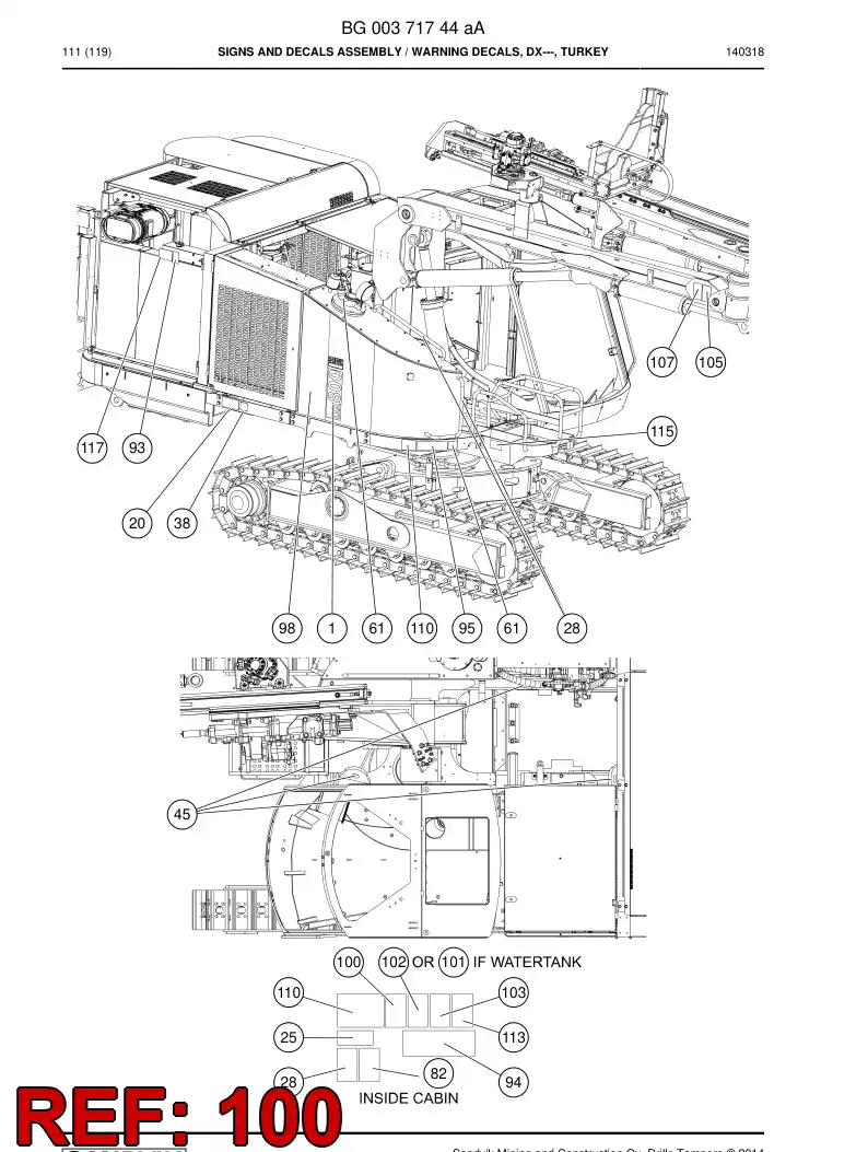BG00371885a BG 003 718 85a Sign - Sandvik Technical Drawing