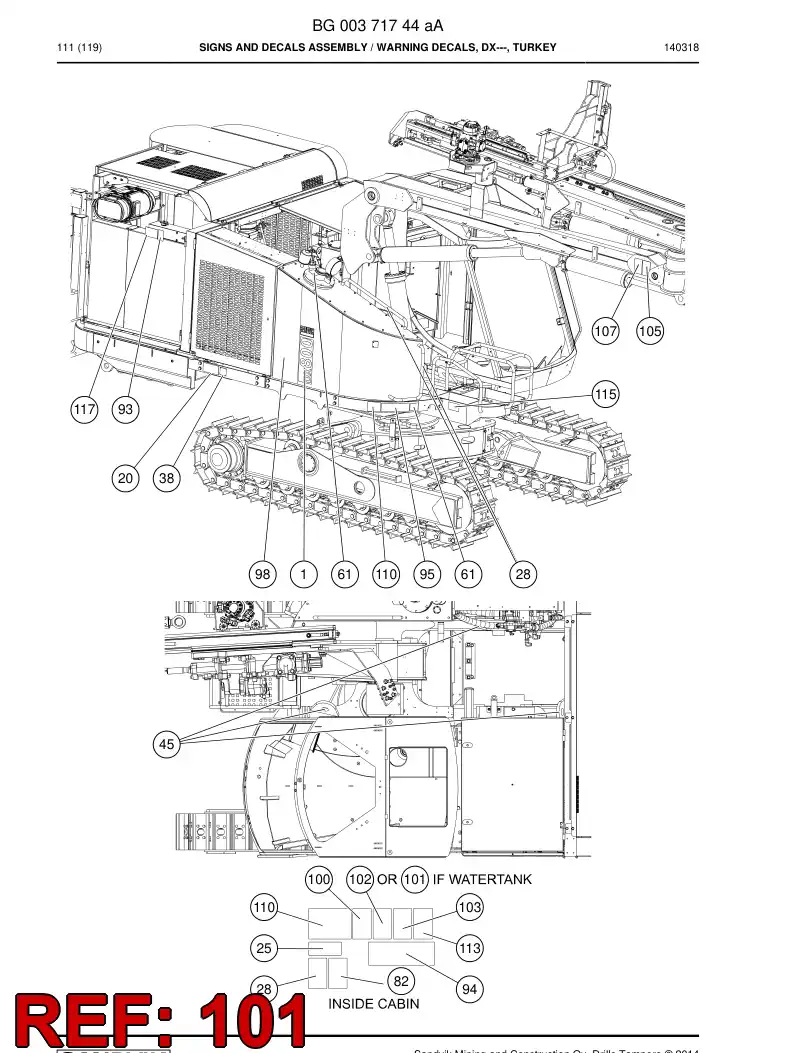 BG00371920a BG 003 719 20a Sign - Sandvik Technical Drawing