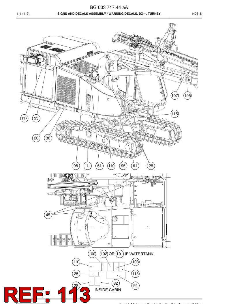 BG00371947a BG 003 719 47a Sign - Sandvik Technical Drawing