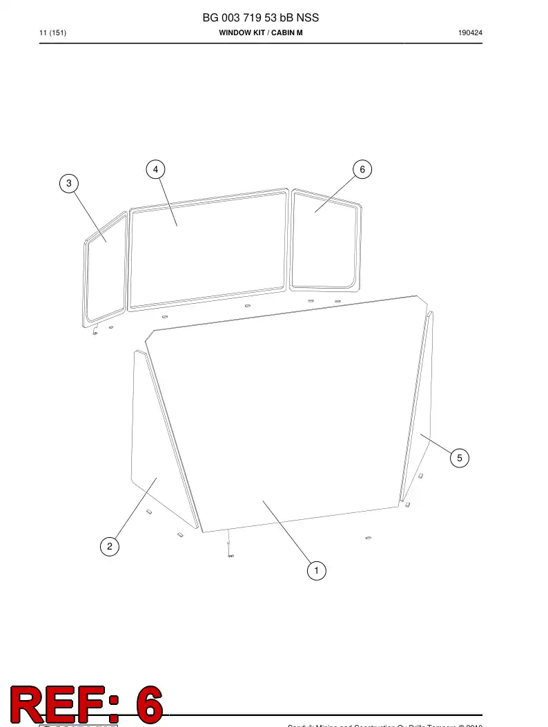 BG00371986b BG 003 719 86b Window - Sandvik Technical Drawing
