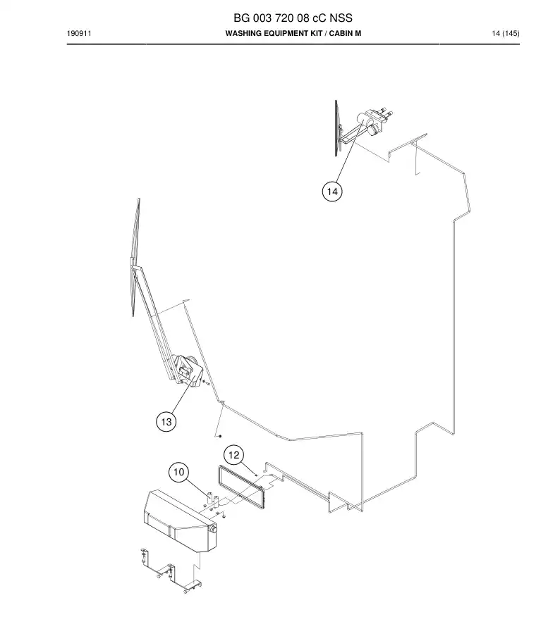 BG00372008c BG 003 720 08c Washing Equipment Kit - Sandvik Technical Drawing