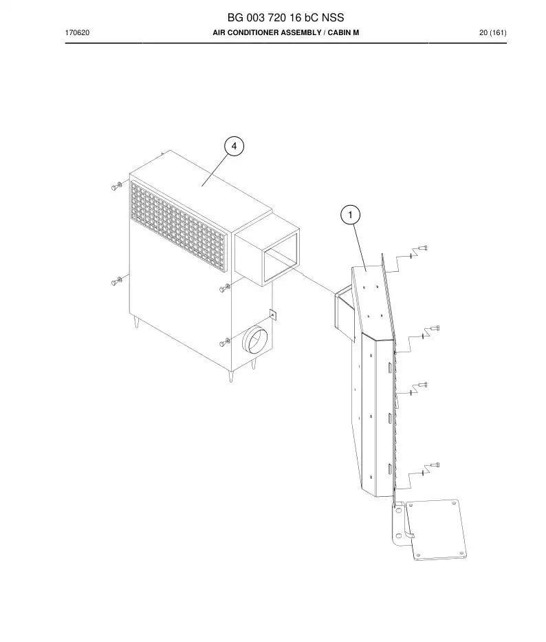 BG00372016b BG 003 720 16b Air Conditioner Assembly - Sandvik Technical Drawing