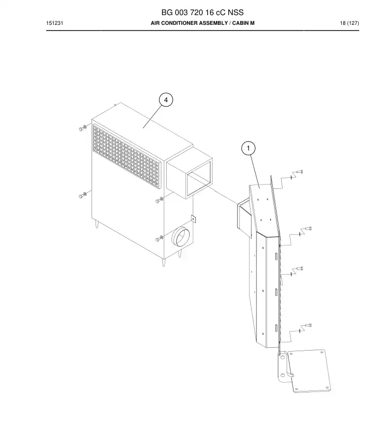 BG00372016c BG 003 720 16c Air Conditioner Assembly - Sandvik Technical Drawing