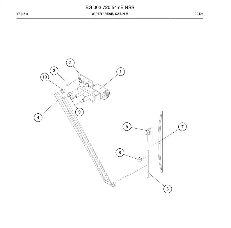 BG00372054c BG 003 720 54c Wiper - Sandvik Technical Drawing