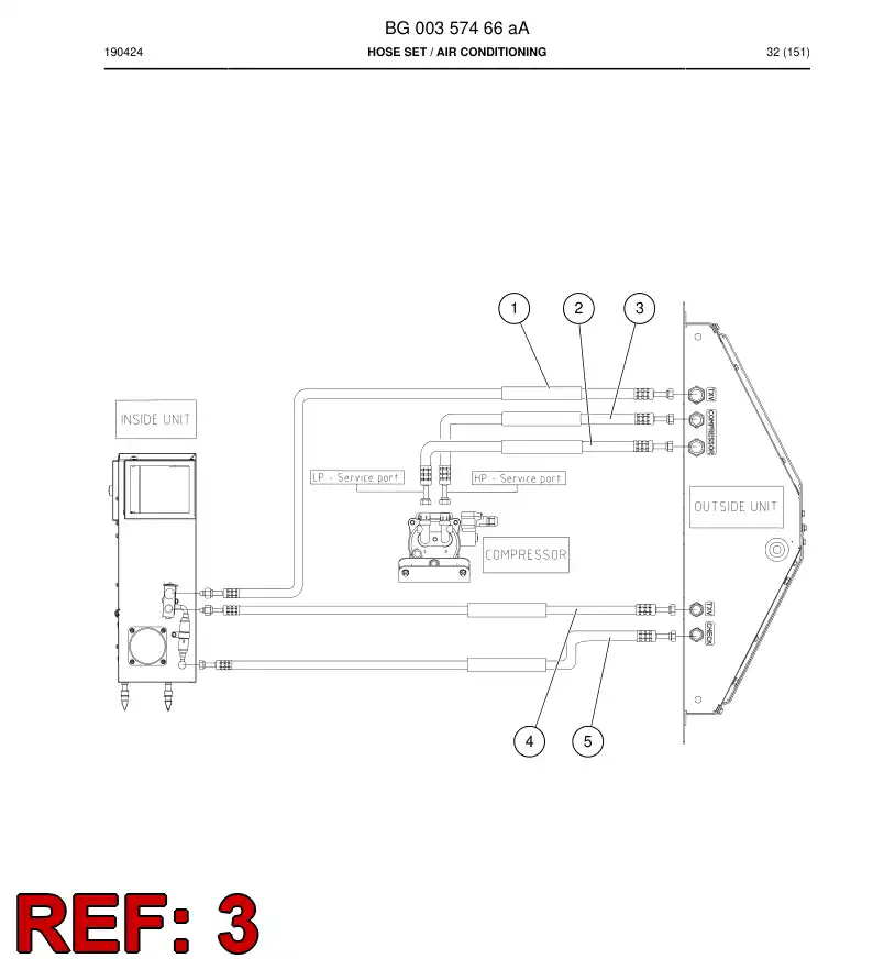BG00372634a BG 003 726 34a Hose, Refrigeration - Sandvik Technical Drawing