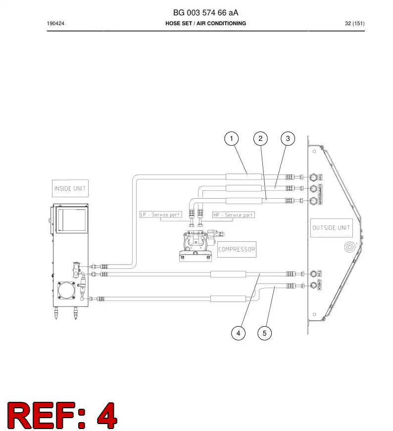 BG00372635b BG 003 726 35b Hose, Refrigeration - Sandvik Technical Drawing