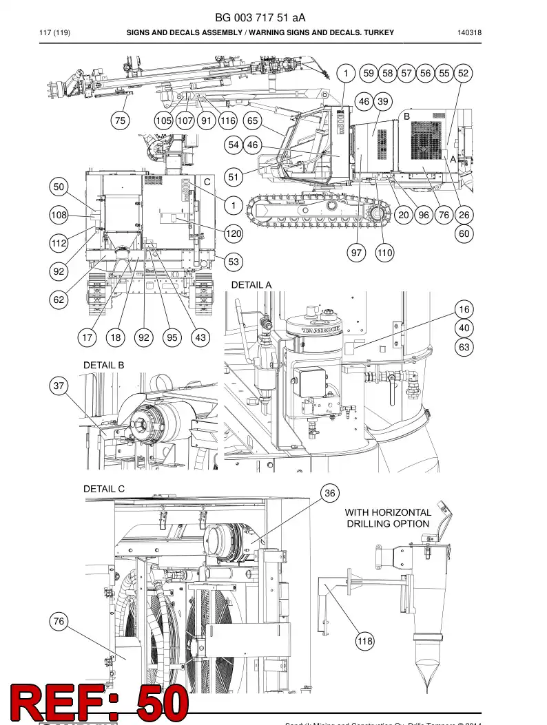 BG00373132a BG 003 731 32a Sign - Sandvik Technical Drawing