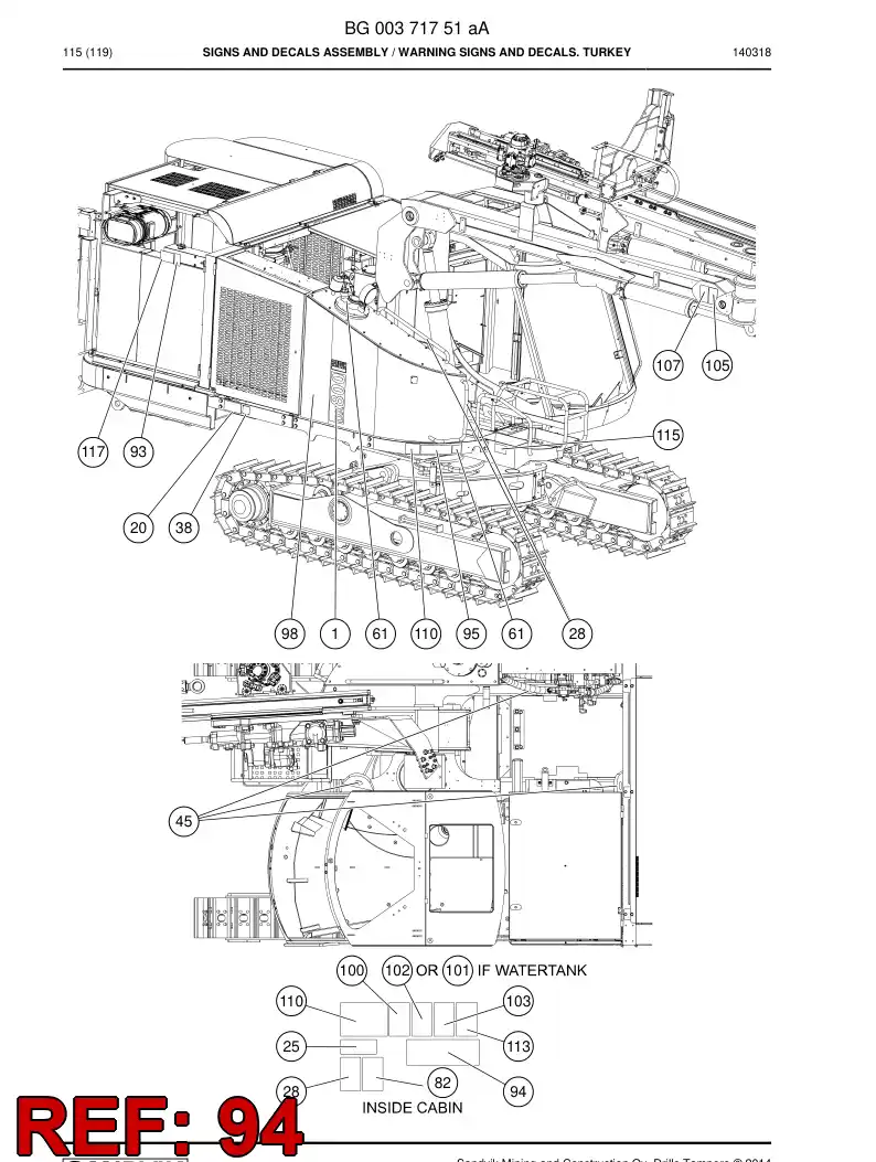 BG00373153a BG 003 731 53a Sign - Sandvik Technical Drawing