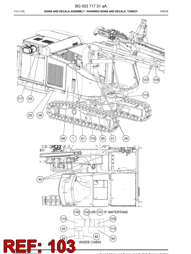 BG00373161a BG 003 731 61a Sign - Sandvik Technical Drawing