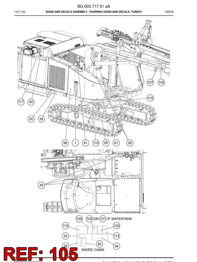 BG00373163a BG 003 731 63a Sign - Sandvik Technical Drawing