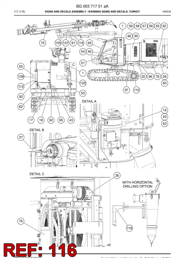 BG00373181a BG 003 731 81a Sign - Sandvik Technical Drawing