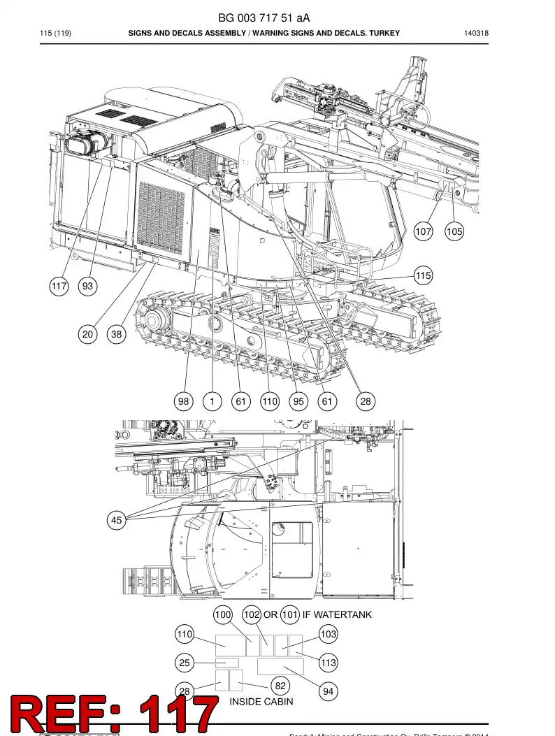 BG00373183a BG 003 731 83a Sign - Sandvik Technical Drawing
