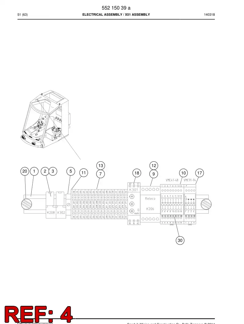 BG00373200a BG 003 732 00a Bridge, Switching - Sandvik Technical Drawing