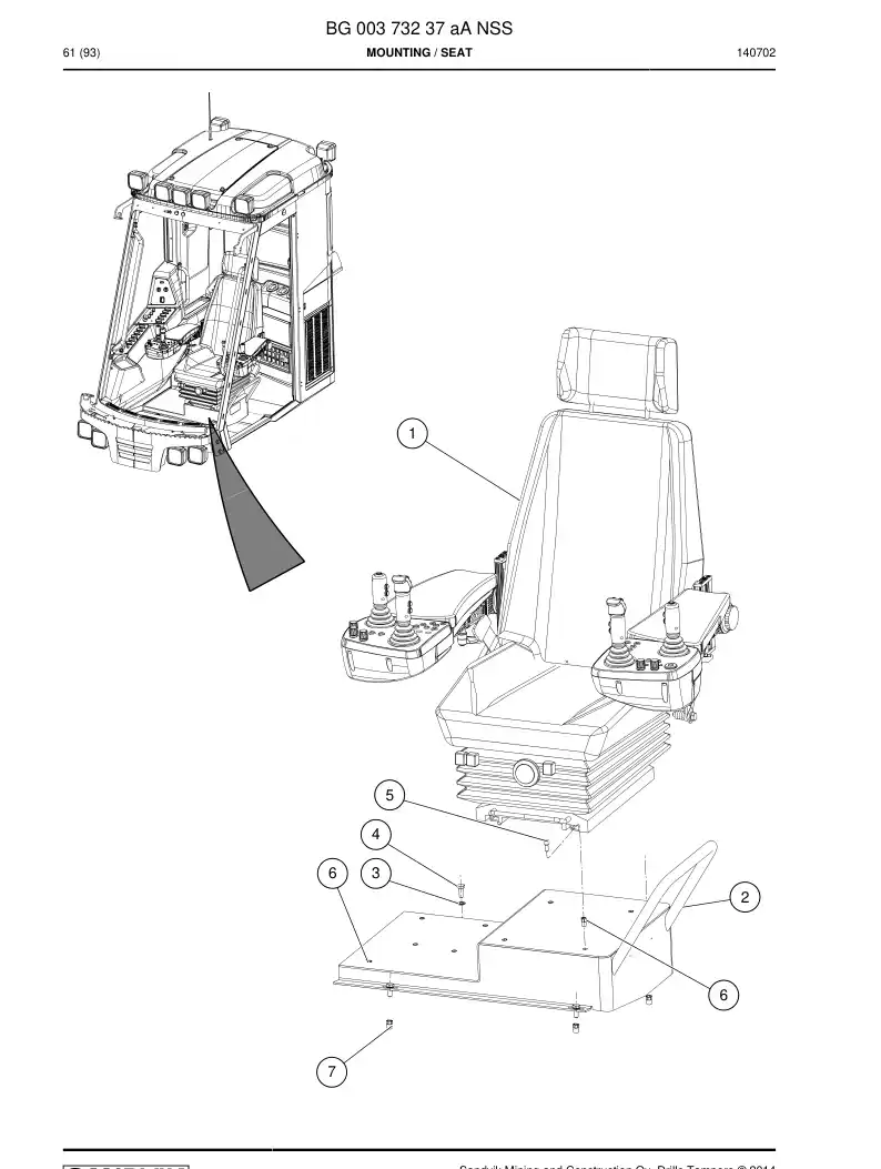 BG00373237a BG 003 732 37a Mounting - Sandvik Technical Drawing