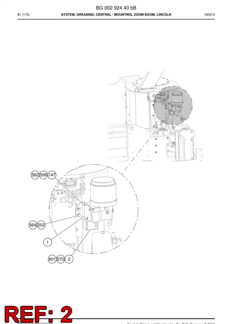 BG00373493a BG 003 734 93a Junction Box Assembly - Sandvik Technical Drawing