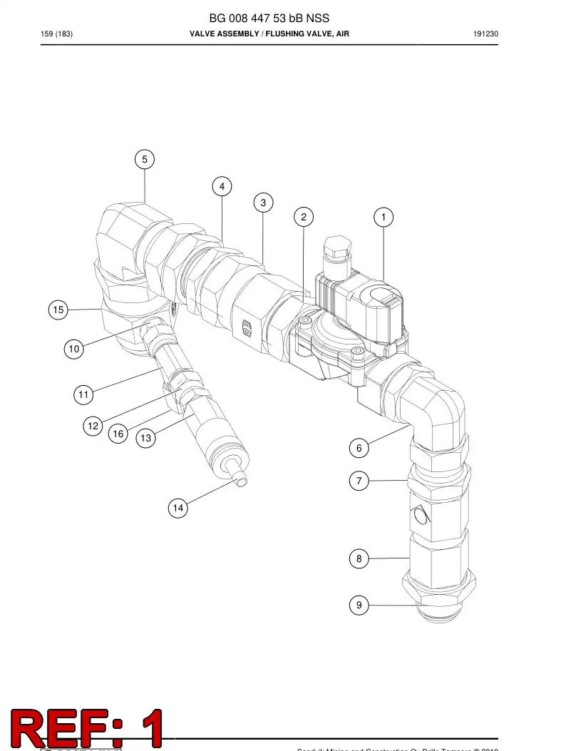 BG00374925b BG 003 749 25b Valve, Directional - Sandvik Technical Drawing