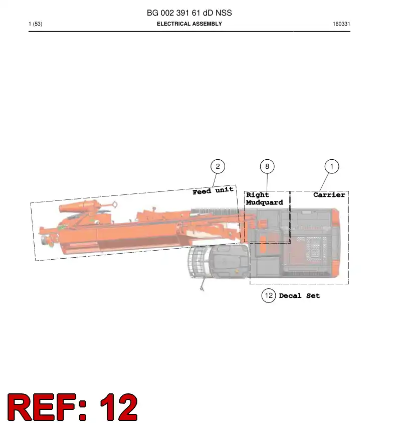 BG00375143b BG 003 751 43b Decal set - Sandvik Technical Drawing