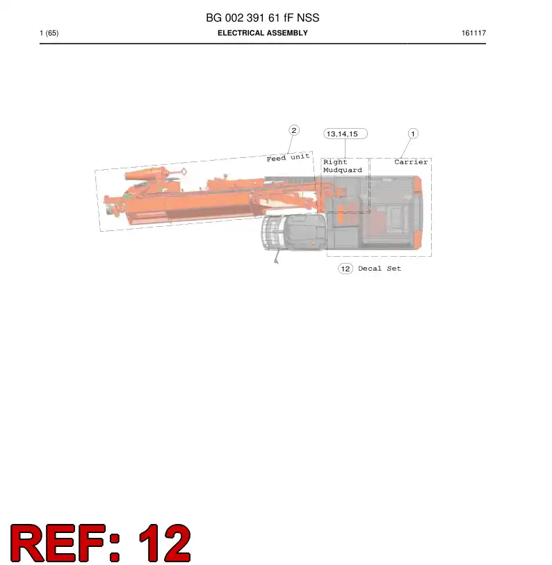BG00375143c BG 003 751 43c Decal set - Sandvik Technical Drawing