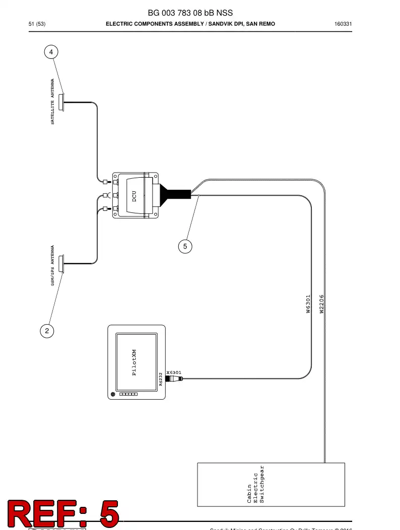 BG00375321b BG 003 753 21b Wiring Harness Assembly - Sandvik Technical Drawing
