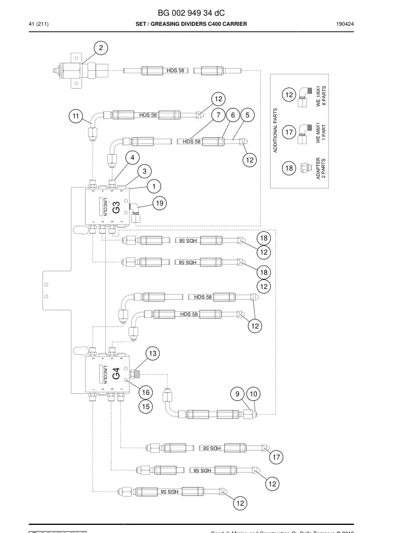 BG00375488a BG 003 754 88a Adapter, Elbow - Sandvik Technical Drawing