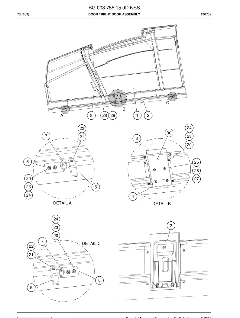 BG00375515d BG 003 755 15d Door - Sandvik Technical Drawing