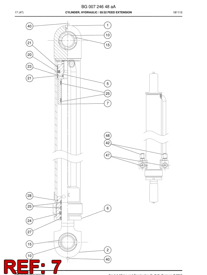 BG00375522a BG 003 755 22a Bushing - Sandvik Technical Drawing