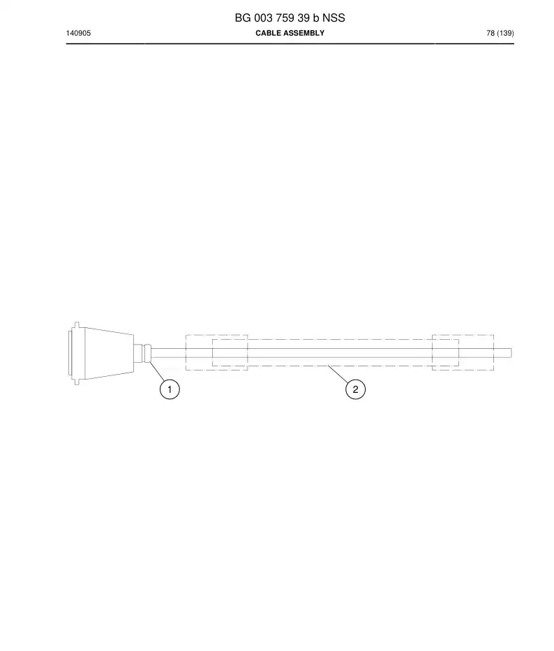 BG00375939b BG 003 759 39b Cable Assembly - Sandvik Technical Drawing
