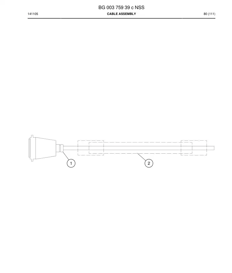 BG00375939c BG 003 759 39c ASSEMBLY DOS CABLES - Sandvik Technical Drawing